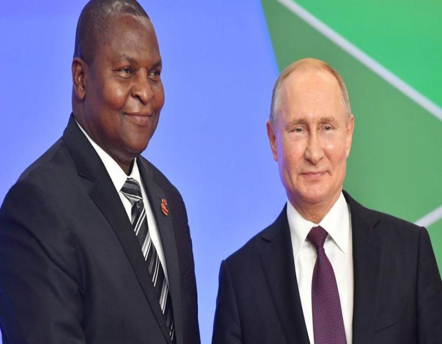 Vladimir Putin and Faustin Archange Touadera